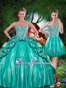 Summer Pretty Sweetheart Beading Detachable Quinceanera Dresses