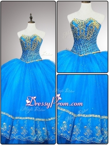2016 Custom Made Sweetheart Quinceanera Gowns with Appliques and Beading