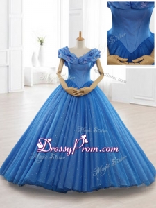 2016 Appliques Off the Shoulder In Stock Sweet 16 Dresses in Blue