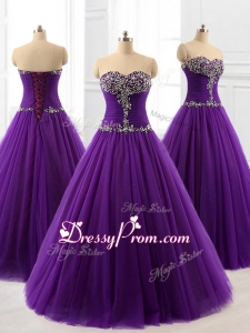 2016 Beading A Line In StockSweet 16 Dresses in Purple