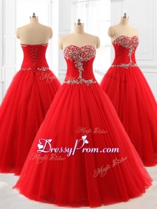 2016 Custom Made A Line Beading Tulle Quinceanera Dresses for 2016