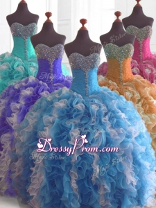 Beading and Ruffles Custom Made Quinceanera Dresses in Multi Color