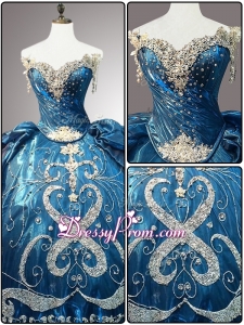 Sweetheart Beading Teal In Stock Quinceanera Dresses for 2016