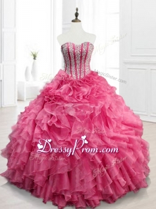 Sweetheart In Stock Quinceanera Gowns with Beading and Ruffles