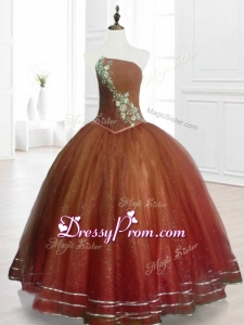 2016 Brown Ball Gown Strapless In Stock Quinceanera Dresses with Beading