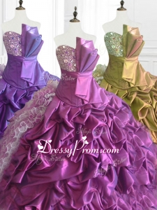 2016 Strapless Pick Ups In Stock Quinceanera Dresses with Sequins and Ruffles