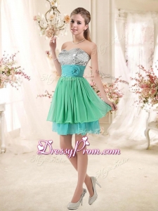 Lovely 2016 Short Prom Dresses with Sequins and Belt