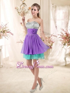 Low Price Sweetheart Short Prom Dresses with Sequins and Belt