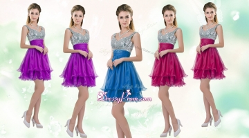 Perfect Straps Short Quinceanera Dresses with Sequins for Cocktail