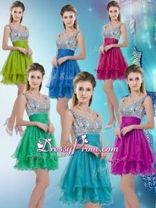 Pretty Straps Short Prom Dresses with Sequins for Fall