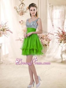 Latest Straps Short Prom Dresses with Sequins for Fall