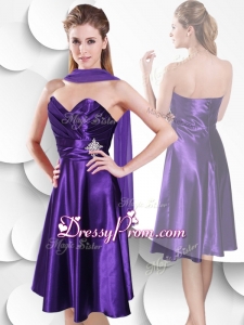 Perfect Empire Sweetheart Elastic Woven Satin Prom Dress with Beading and Ruching
