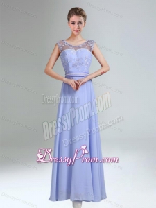 Lavender Scoop Belt and Lace Empire 2015 Dama Dress