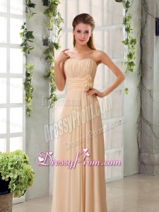 Champagne Ruching Chiffon Dama Dresses with Sweetheart