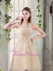 Popular A Line Appliques Dama Dress with One Shoulder