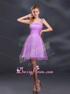 Elegant A Line Straps Lilac Dama Dresses with Appliques