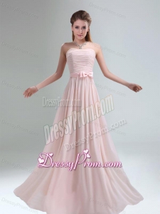 2015 Most Popular Light Pink Empire Dama Dress with Bowknot belt