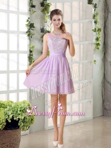 Perfect Dama Dress Ruching with Hand Made Flower in Lilac
