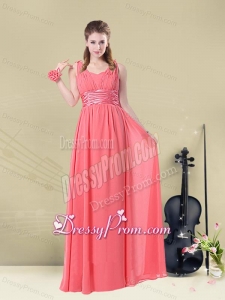 Super Hot Straps Floor Length Dama Dress with Belt