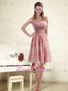 Fitted Sweetheart Empire Chiffon Dama Dresses with Ruching