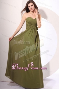 Chiffon Empire V-neck Lavender Floor-length Prom Dress with Ruche