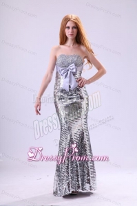 2014 Column Sweetheart Floor-length Grey Beading Sequins Prom Dress