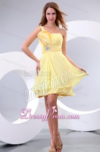 Empire One Shoulder Beading Chiffon Short Prom Dress Prom Dress