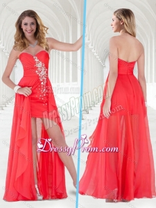 2016 Clearance Chiffon Empire Beaded Long Prom Dress in Red