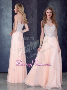 2016 Clearance Empire Baby Pink Prom Dress with Beading and Appliques