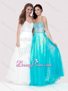 2016 Clearance Empire Tulle Long Prom Dress with Beaded Bodice
