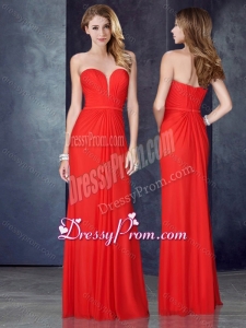 2016 Clearance Sweetheart Red Prom Dress with Ruching and Belt