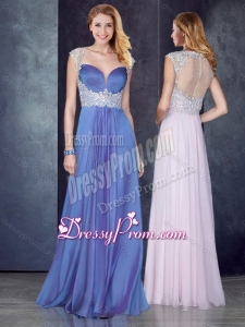 2016 Empire Applique Lavender Quinceanera Dama Dresses with See Through Back