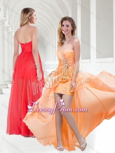 2016 New Style Sweetheart Empire Beaded Quinceanera Dama Dresses in Orange