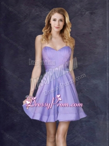 2016 Vintage Lavender Short Prom Dress with Belt