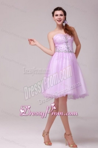 A-line Lavender Sweetheart Beading Prom Dress for Summer