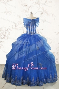 2015 Royal Blue Quinceanera Dresses with Appliques