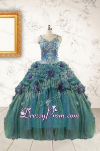 Beautiful Multi-color Straps Appliques Quinceanera Dresses for 2015