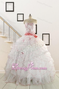 2015 Elegant Sweetheart Quinceanera Dresses with Appliques and Belt