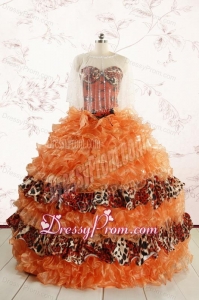 Beautiful Orange Quinceanera Dresses with Ruffles