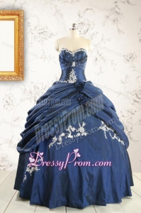 Gorgeous Sweetheart Ball Gown Quinceanera Dresses in Navy Blue