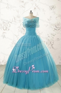 New Style Strapless Quinceanera Dresses with Beading for 2015