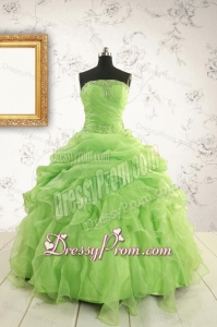 Perfect Green Quinceanera Dresses with Beading and Ruffles