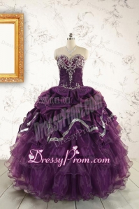 Pretty Purple Quinceanera Dresses with Appliques For 2015