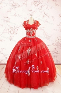 2015 Ball Gown Sweetheart Appliques Quinceanera Dresses