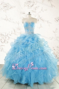 Aqua Blue Ball Gown Sweetheart Beading Sweet 16 Dresses