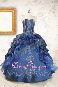 Classical Sweetheart Navy Blue Quinceanera Dresses with Beading