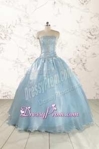 New Style 2015 Strapless Sweet 15 Dresses with Beading