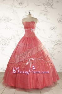 Brand New Appliques Sweet 15 Dresses Watermelon for 2015