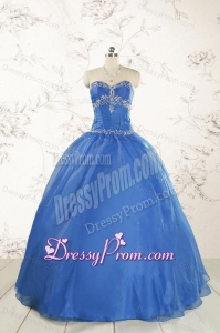 Cheap Beading Quinceanera Dresses in Royal Blue for 2015