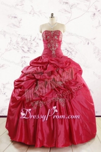 New Style Strapless Appliques Quinceanera Dresses